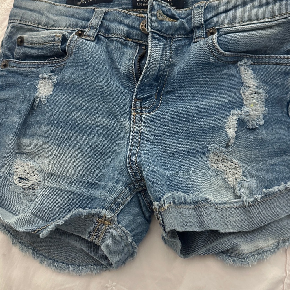 Lucky Brand Light Blue Distressed Denim Shorts